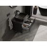 Mexen Rivel szafka łazienkowa podumywalkowa 70 cm z blatem, 2 szuflady, ryflowana , czarna mat - 91A20-07047-2-BFFC71