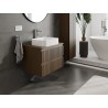 Mexen Rivel szafka łazienkowa podumywalkowa 70 cm z blatem, 2 szuflady, ryflowana , orzech - 91A20-07047-2-BFFC86