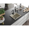 Mexen Milo Granitspüle 1-Kammer mit Küchenarmatur Rita, beige - 6505-69-670300-70