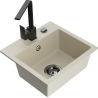 Mexen Milo Granitspüle 1-Becken mit Küchenarmatur Rita, Beige - 6505-69-670300-70