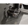 Mexen Rivel szafka łazienkowa podumywalkowa 80 cm z blatem, 1 szuflada, ryflowana , czarna mat - 91A20-08023-1-BFC71
