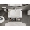 Mexen Rivel gabinete de baño bajo lavabo de 80 cm con encimera, 1 cajón, ranurado, blanco mate - 91A20-08047-1-BFC01