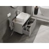 Mexen Rivel szafka łazienkowa podumywalkowa 80 cm z blatem, 1 szuflada, ryflowana , szara mat - 91A20-08047-1-BFC62