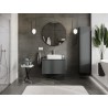 Mexen Rivel mobiletto da bagno sotto lavabo da 80 cm con piano, 1 cassetto, scanalato, grafite opaco - 91A20-08047-1-BFC66