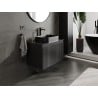 Mexen Rivel szafka łazienkowa podumywalkowa 80 cm z blatem, 1 szuflada, ryflowana , czarna mat - 91A20-08047-1-BFC71