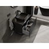 Mexen Rivel szafka łazienkowa podumywalkowa 80 cm z blatem, 1 szuflada, ryflowana , czarna mat - 91A20-08047-1-BFC71