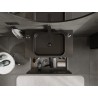 Mexen Rivel mueble de baño bajo lavabo de 80 cm con encimera, 1 cajón, estriado, negro mate - 91A20-08047-1-BFC71