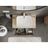 Mexen Rivel gabinete de baño bajo lavabo de 80 cm con encimera, 1 cajón, acanalado, roble - 91A20-08047-1-BFC81