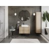 Mexen Rivel vannitoakapp kraanikausiga 80 cm koos tööpinnaga, 2 sahtlit, sooneline, tamm - 91A20-08047-2-BFFC81