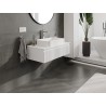 Mexen Rivel mueble de baño bajo lavabo de 90 cm con encimera, 1 cajón, estriado, blanco mate - 91A20-09023-1-BFC01