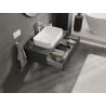 Mexen Rivel szafka łazienkowa podumywalkowa 90 cm z blatem, 1 szuflada, ryflowana , grafit mat - 91A20-09023-1-BFC66