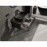 Mexen Rivel szafka łazienkowa podumywalkowa 90 cm z blatem, 1 szuflada, ryflowana , czarna mat - 91A20-09023-1-BFC71