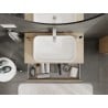 Mexen Rivel szafka łazienkowa podumywalkowa 90 cm z blatem, 1 szuflada, ryflowana , dąb - 91A20-09023-1-BFC81