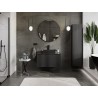 Mexen Rivel mobile da bagno sottolavabo 90 cm con piano, 1 cassetto, scanalato, nero opaco - 91A20-09047-1-BFC71