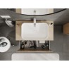 Mexen Rivel gabinete de baño bajo lavabo de 90 cm con encimera, 1 cajón, ranurado, roble - 91A20-09047-1-BFC81