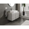 Mexen Rivel Badezimmerschrank unter Waschbecken 90 cm mit Arbeitsplatte, 2 Schubladen, geriffelt, grau matt