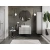 Mexen Rivel 90 cm Vanity Bathroom Cabinet with Countertop, 2 Drawers, Fluted, Matte Gray - 91A20-09047-2-BFFC62