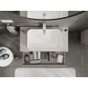 Mexen Rivel 90 cm Vanity Bathroom Cabinet with Countertop, 2 Drawers, Fluted, Matte Gray - 91A20-09047-2-BFFC62
