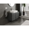 Mexen Rivel mueble de baño bajo lavabo de 90 cm con encimera, 2 cajones, acanalado, grafito mate - 91A20-09047-2-BFFC66