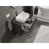 Mexen Rivel szafka łazienkowa podumywalkowa 90 cm z blatem, 2 szuflady, ryflowana , grafit mat - 91A20-09047-2-BFFC66