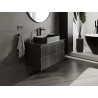 Mexen Rivel armario de baño bajo lavabo de 90 cm con encimera, 2 cajones, ranurado, negro mate - 91A20-09047-2-BFFC71