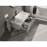 Mexen Rivel Badezimmerschrank unter Waschbecken 100 cm mit Platte, 1 Schublade, geriffelt, grau matt - 91A20-10023-1-BFC62