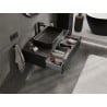 Mexen Rivel mobile da bagno sotto lavabo 100 cm con piano, 1 cassetto, scanalato, nero opaco - 91A20-10023-1-BFC71