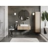 Mexen Rivel armario de baño bajo lavabo 100 cm con encimera, 1 cajón, estriado, roble - 91A20-10023-1-BFC81
