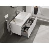 Mexen Rivel Badezimmerschrank 100 cm mit Waschtischplatte, 1 Schublade, geriffelt, weiß matt - 91A20-10047-1-BFC01
