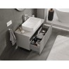 Mexen Rivel szafka łazienkowa podumywalkowa 100 cm z blatem, 1 szuflada, ryflowana , szara mat - 91A20-10047-1-BFC62