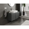 Mexen Rivel szafka łazienkowa podumywalkowa 100 cm z blatem, 1 szuflada, ryflowana , grafit mat - 91A20-10047-1-BFC66
