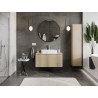 Mexen Rivel armario de baño bajo lavabo de 100 cm con encimera, 1 cajón, ranurado, roble - 91A20-10047-1-BFC81