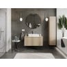 Mexen Rivel bathroom cabinet for under sink 100 cm with countertop, 1 drawer, fluted, oak - 91A20-10047-1-BFC81