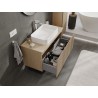 Mexen Rivel Badezimmerschrank unter Waschbecken 100 cm mit Ablage, 1 Schublade, geriffelt, Eiche - 91A20-10047-1-BFC81