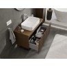 Mexen Rivel armario de baño bajo lavabo 100 cm con encimera, 1 cajón, ranurado, nogal - 91A20-10047-1-BFC86