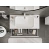 Mexen Rivel 100 cm bathroom vanity cabinet with countertop, 2 drawers, fluted, matt white - 91A20-10047-2-BFFC01