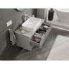 Mexen Rivel armario de baño debajo del lavabo de 100 cm con encimera, 2 cajones, ranurado, gris mate - 91A20-10047-2-BFFC62