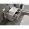 Mexen Rivel badkamerkast voor onder wastafel 100 cm met blad, 2 lades, geribbeld, grijs mat - 91A20-10047-2-BFFC62
