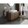 Mexen Rivel mueble de baño bajo lavabo de 100 cm con tablero, 2 cajones, ranurado, nogal - 91A20-10047-2-BFFC86