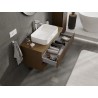 Mexen Rivel mueble de baño bajo lavabo de 100 cm con tablero, 2 cajones, ranurado, nogal - 91A20-10047-2-BFFC86