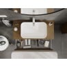 Mexen Rivel bathroom cabinet for washbasin 100 cm with countertop, 2 drawers, fluted, walnut - 91A20-10047-2-BFFC86