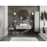 Mexen Rivel mobiletto da bagno sospeso 120 cm con piano, 1 cassetto, scanalato, grigio opaco - 91A20-12023-1-BFC62