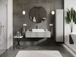 Mexen Rivel meuble de salle de bain sous lavabo 120 cm avec plateau, 1 tiroir, rainuré, gris mat - 91A20-12023-1-BFC62