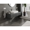 Mexen Rivel szafka łazienkowa podumywalkowa 120 cm z blatem, 1 szuflada, ryflowana , grafit mat - 91A20-12023-1-BFC66