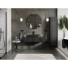 Mexen Rivel mobile da bagno sotto lavabo 120 cm con top, 1 cassetto, scanalato, nero opaco - 91A20-12023-1-BFC71