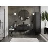 Mexen Rivel szafka łazienkowa podumywalkowa 120 cm z blatem, 1 szuflada, ryflowana , czarna mat - 91A20-12023-1-BFC71