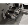 Mexen Rivel mobile da bagno sotto lavabo 120 cm con top, 1 cassetto, scanalato, nero opaco - 91A20-12023-1-BFC71