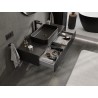 Mexen Rivel mueble de baño bajo lavabo de 120 cm con encimera, 1 cajón, ranurado, negro mate - 91A20-12023-1-BFC71