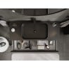 Mexen Rivel mobile da bagno sotto lavabo 120 cm con top, 1 cassetto, scanalato, nero opaco - 91A20-12023-1-BFC71