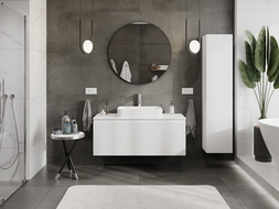 Mexen Rivel meuble de salle de bain sous-lavabo 120 cm avec plateau, 1 tiroir, rainuré, blanc mat - 91A20-12047-1-BFC01